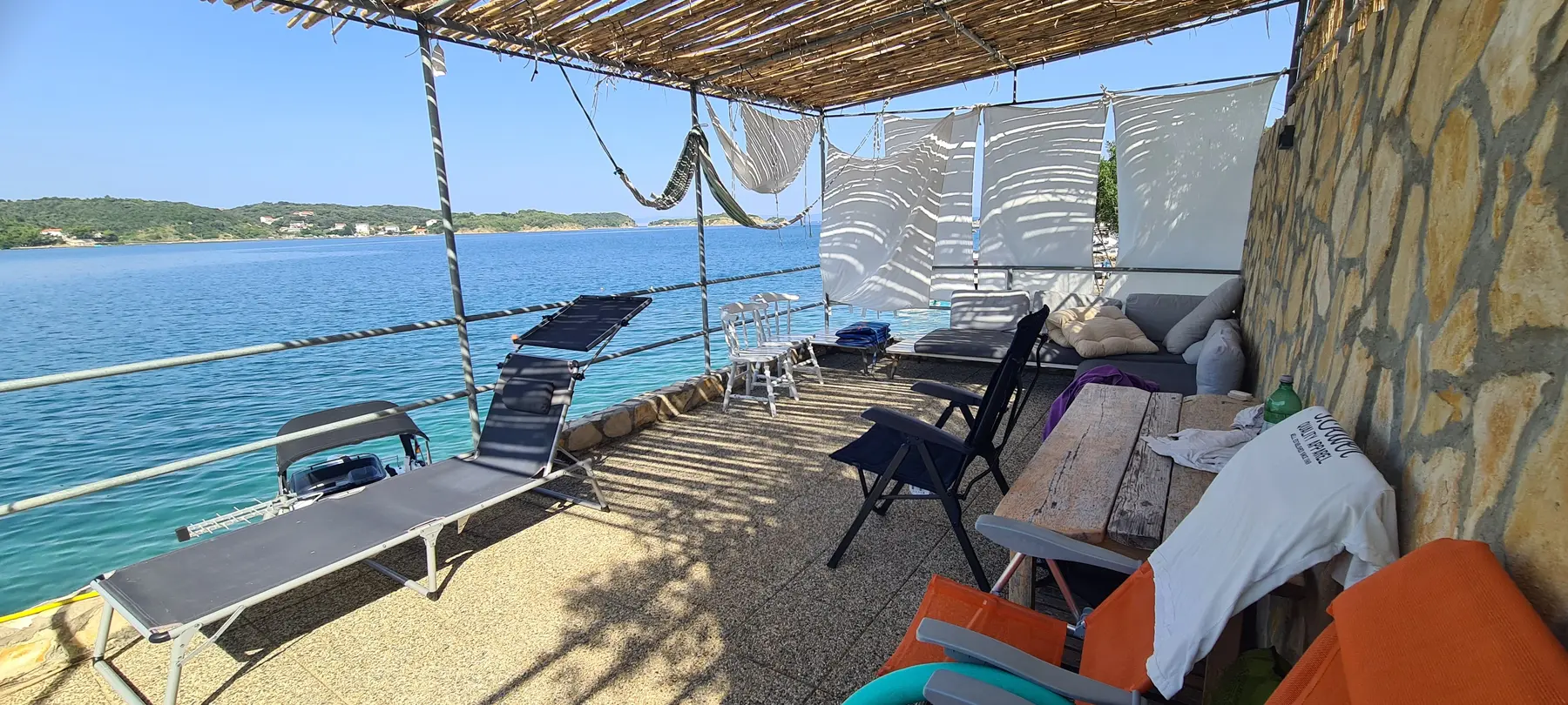 Private waterfront deck at Villa Sylvie